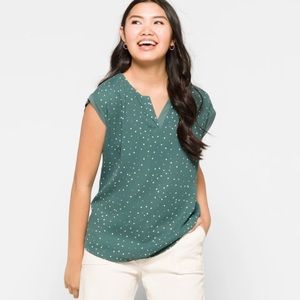 Paper Moon Reece Mixed Material Blouse Teal Green